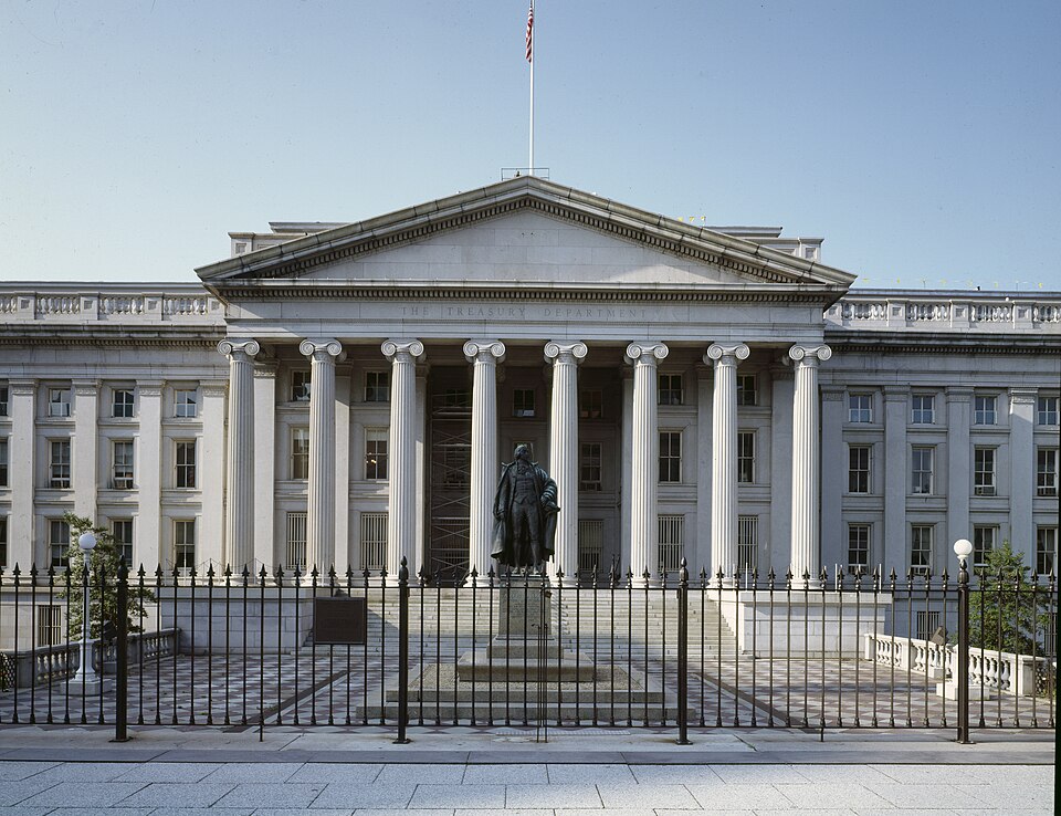 The Treasury Department building.