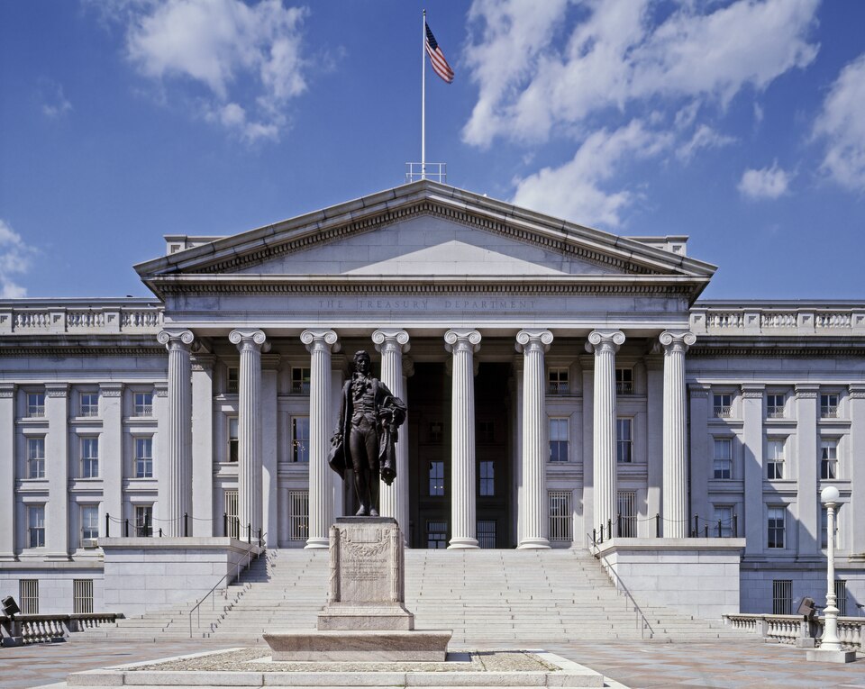 The Treasury Department building.