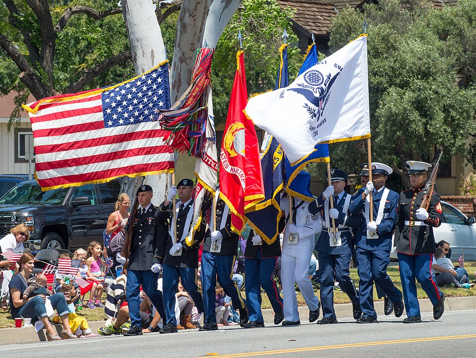 A joint-service color guard.